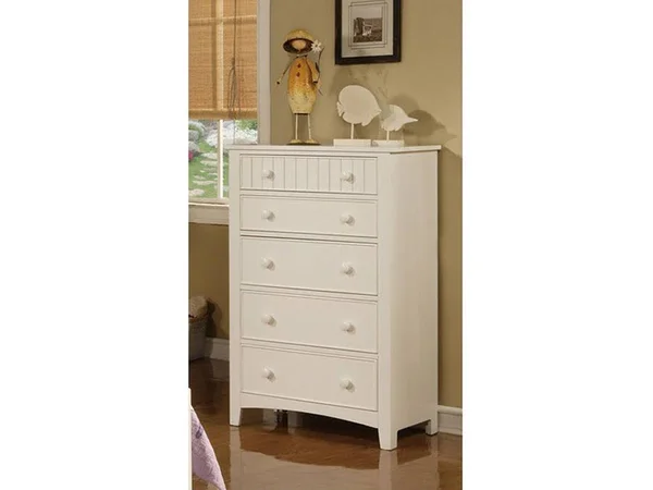 White 5 Drawer Chest