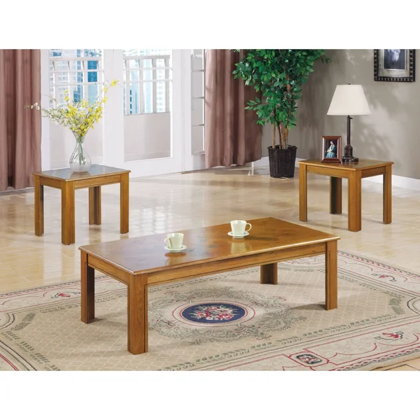 Oak 3-Piece Occasional Table Set by Coaster