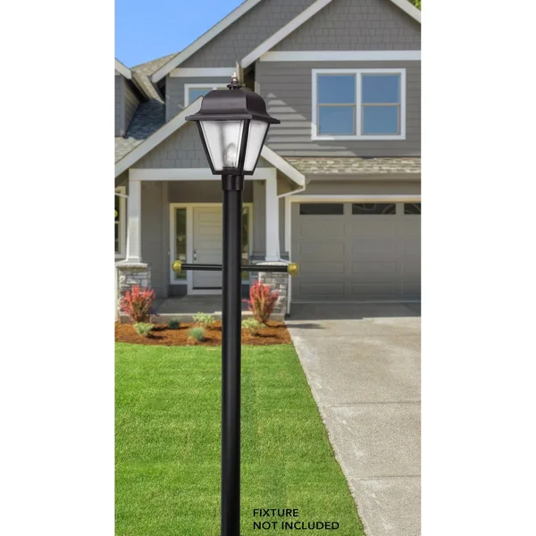 7-ft Black Textured Direct Burial Post w/Cross Arm