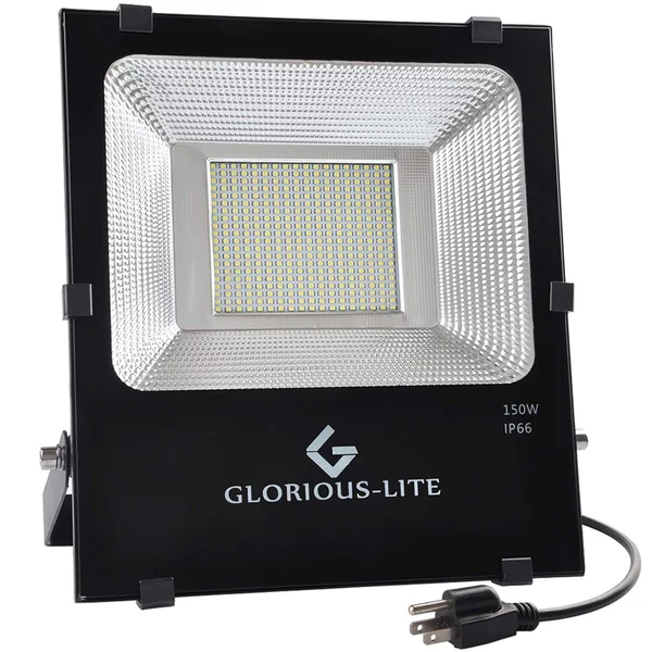 GLORIOUS-LITE LED Flood Light, 150W(750W Halogen Equiv), IP66 Waterproof LED Work Light, 6500K Daylight White, 11000lm, 110V, Outdo