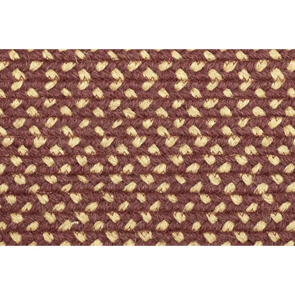 Burgundy Red Primitive Jute Rug Rect W/Pad 36x60