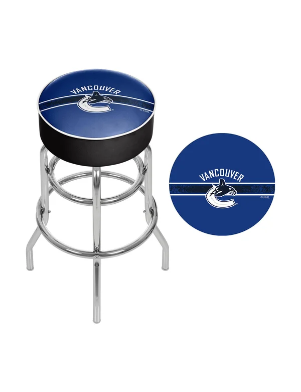 NHL Chrome Bar Stool with Swivel - Vancouver Canucks