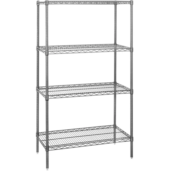 Box Partners WS362454 36 x 24 x 54 in. 4 Shelf Wire Shelving Starter Unit Chrome
