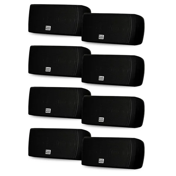Acoustic Audio Aa32cb Mountable Indoor Speakers 2400 Watts Black Bookshelf 4 Pair Pack