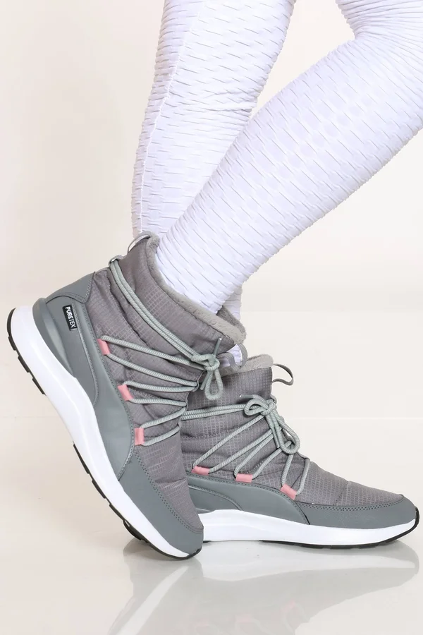 Puma Adela Puretex Women's Winter Boots - 10 - Steel Gray/Puma White