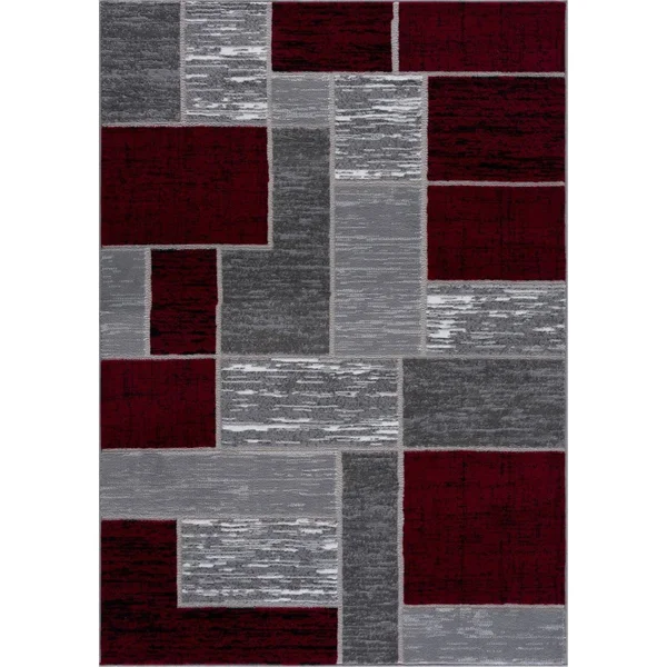L&Baiet Verena Red Geometric 5 ft. x 7 ft. Area Rug SL973R57RED