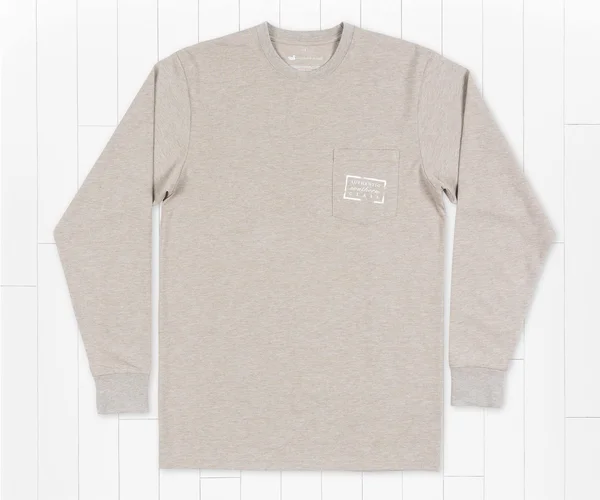 Southern Marsh Heather Authentic Long Sleeve Tee - Washed Navy - L