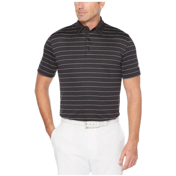 Callaway Men's Ventilated Stripe Golf Polo, Small, Black