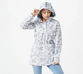 Nuage Waterproof Jacket w/ Patch Pockets and Back Vent - Size XX-Small, Zoe&s Camo