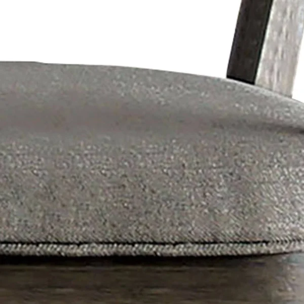 Fabric Upholstered Wooden Side Chair with Paneled BACK - Set of 2, Gray