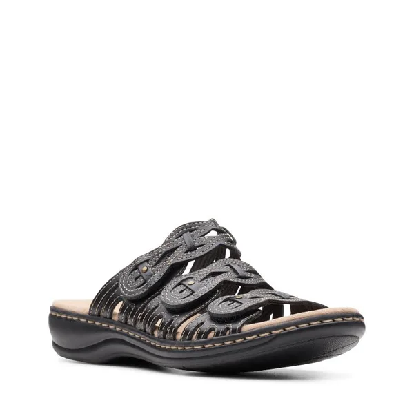 Clarks Leisa Faye Black Leather - Women's, Size: 5.5 Medium