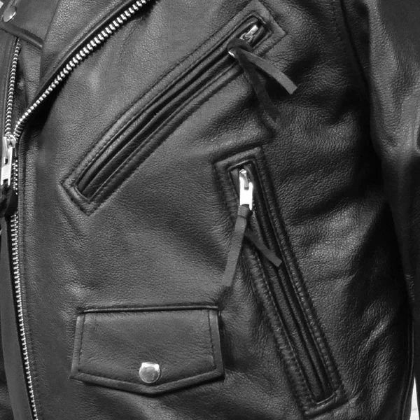 Superstar - Men's Leather Motorcycle Jacket 6XL, Black
