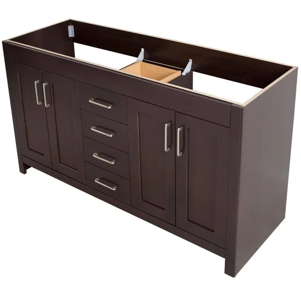 Home Decorators Collection Westcourt 60 in. W x 21 in. D x 34 in. H Bath Vanity Cabinet Only in Chocolate