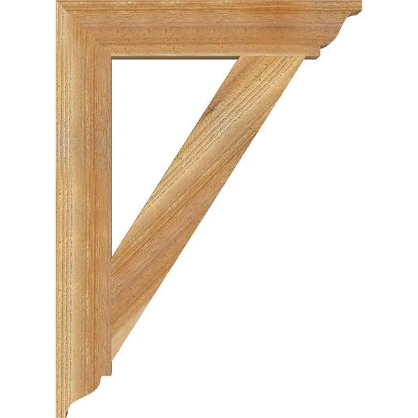Ekena Millwork BKT04X22X30TRA01RWR Traditional Rough Sawn BRACKET - 4x22 Width x 22x22 Depth x 30x22 Height, Western Red Cedar