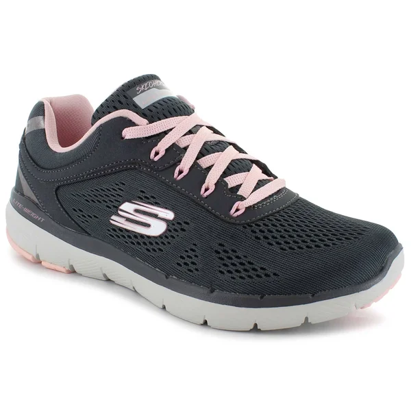 Skechers Women's Flex Appeal 3.0 Sneaker, Charcoal/Pink