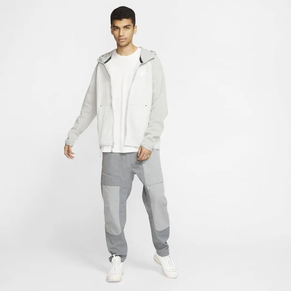 Nike Tech Fleece Full-Zip Hoodie - Mens - Pure Platinum/Light Smoke Grey