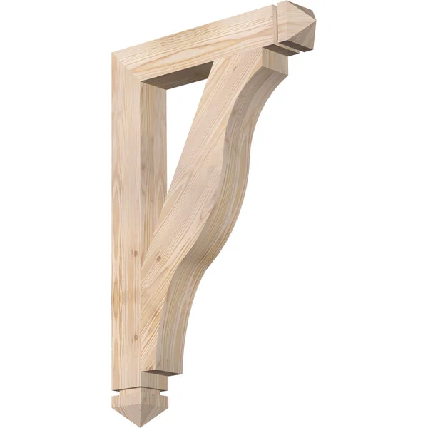 Ekena Millwork BKT04X22X34FST03SDF 3 1/2x22W x 22x22D x 34x22H Funston Arts & Crafts Smooth BRACKET, Douglas Fir