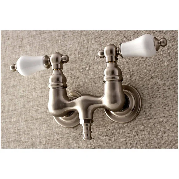 Kingston Brass AE33T8 Vintage 3-3/8x22 Wall Mount Tub Faucet - Brushed Nickel