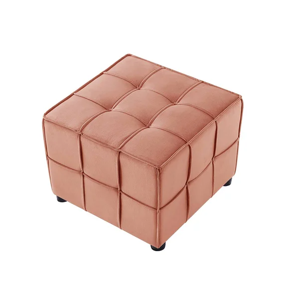 Loft Lyfe Nitudra Modern Blush Velvet Ottoman in Pink - LON114-02BH-LS