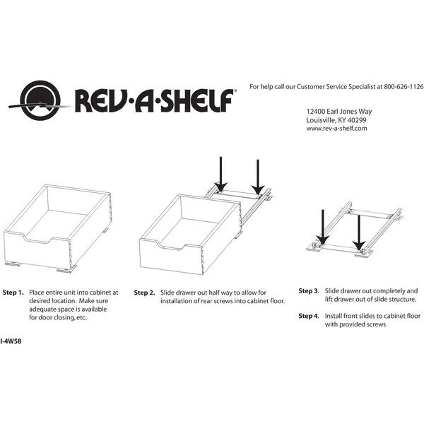 Rev-A-Shelf 4WDB-15 Medium Wood Base Cabinet Pull-Out Drawer - Natural Wood