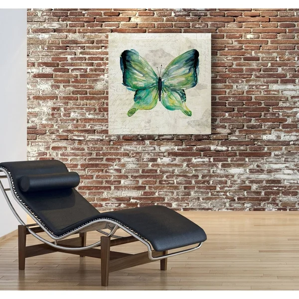 Wexford Home Butterfly Sketch II -Gallery Wrapped Canvas - Yellow - Blue, Green, Red, Black, White 16x16, Size: 16 x 16