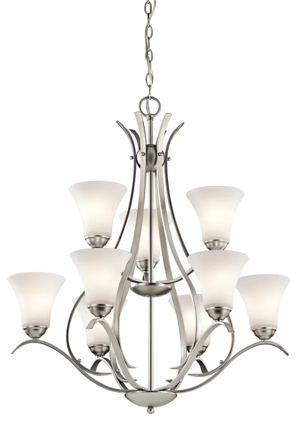 Kichler 43506NI Keiran 9 Light Chandelier Brushed Nickel