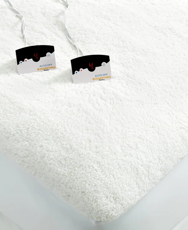 Biddeford Quilted Sherpa Reversible King Heated Mattress Pad - White