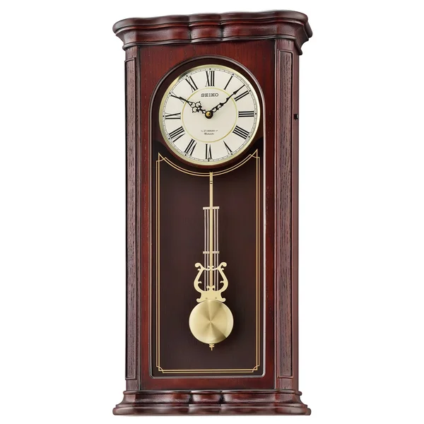 Seiko Traditional Musical Pendulum Wall Clock - 12 in. Wide - Brown