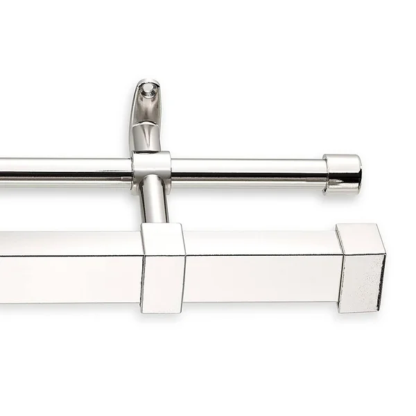 Cambria Metro 144x22 Double Curtain Rod in Polished Nickel