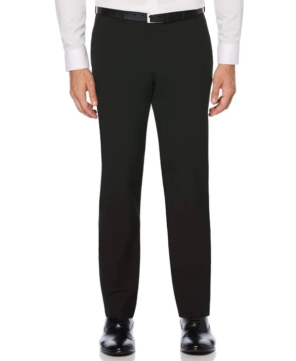 Perry Ellis Men's Slim Fit Washable Black Suit Pant - Size 38 x 30, Polyester/Elastane/Viscose, Solid