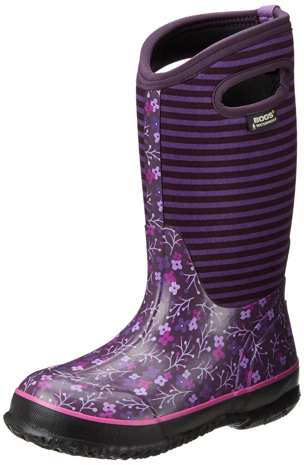 Bogs - Classic Flower Stripe - 12 - Purple Multi