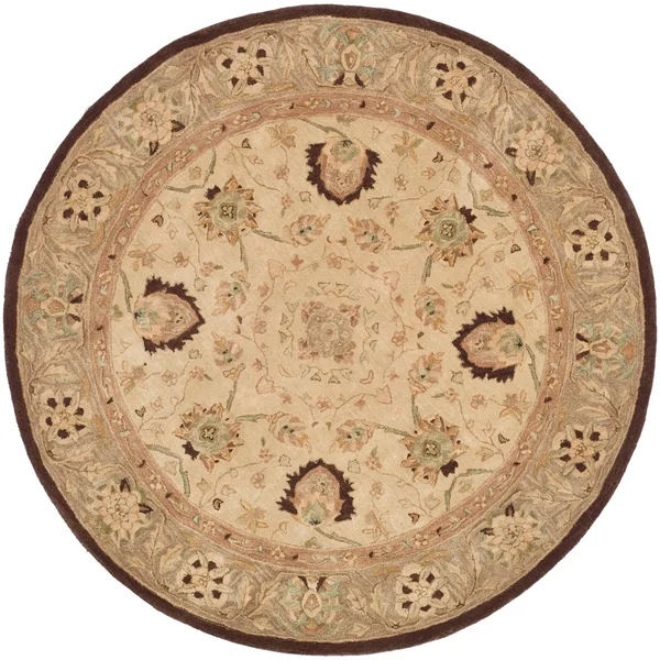 Safavieh 8& x 8& Round Anatolia AN512F Brown, Green Rug