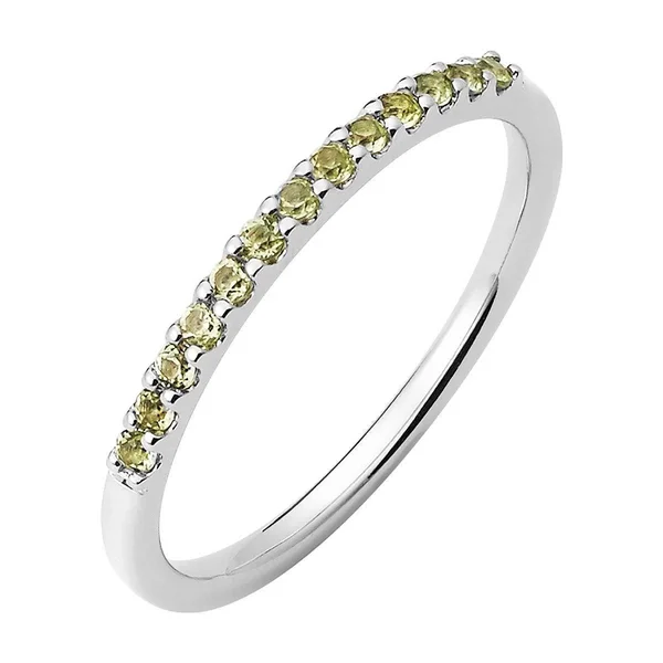 14K White Gold Peridot Gemstone Band Ring, Women's, Size: 7.5, Green