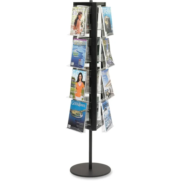 Safco - Rotary Literature Rack, 12 Compartments