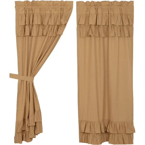 Simple Life Flax Ruffled Panel Set Khaki