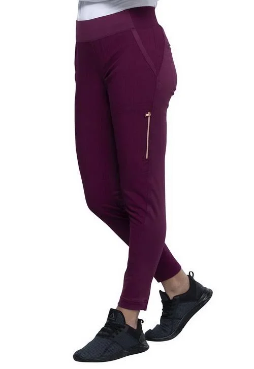Cherokee Statement Mid-Rise Tapered Leg Pull-On Pant, CK175, M, Wine