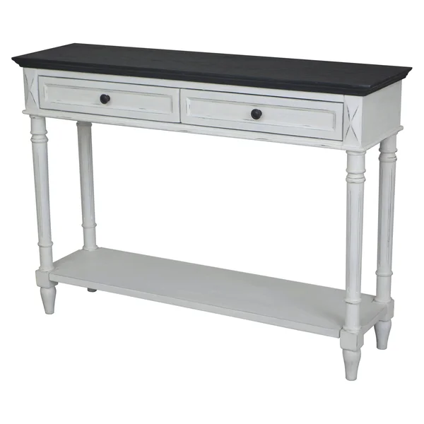International Caravan Ashbury Bruges 2 Drawer Console Table in Antique White