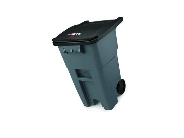 Rubbermaid 50-Gallon Plastic Rollout Container (Gray) 9W27GY New