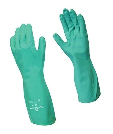 Showa 730 Nitrile Cotton Flock-Lined Chemical Resistant Glove - ... Free Shipping 730-09