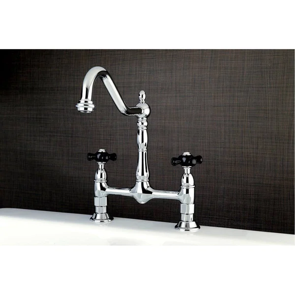 Kingston Brass KS1178PKX Duchess Bridge Kitchen Faucet - Brushed Nickel