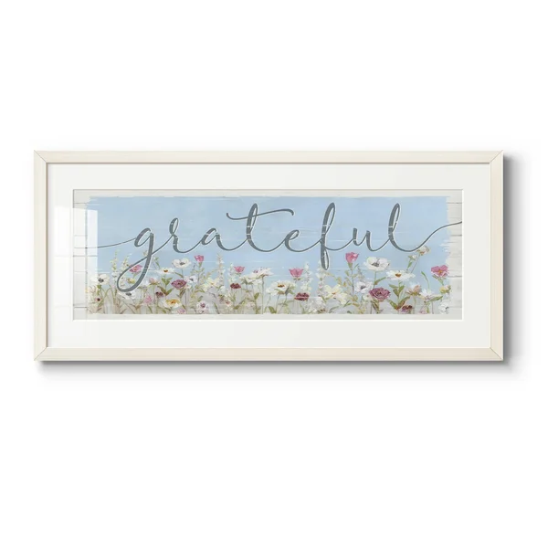 Bloomin Around Grateful-Premium Gallery Framed Print - Wood - White