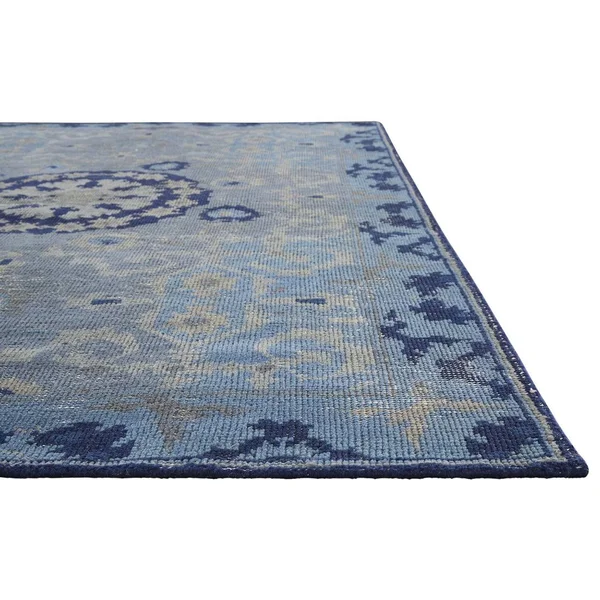 Juniper Home Hand-Knotted Oriental Blue Area Rug - 5& x 8& - Size 5& x 8&
