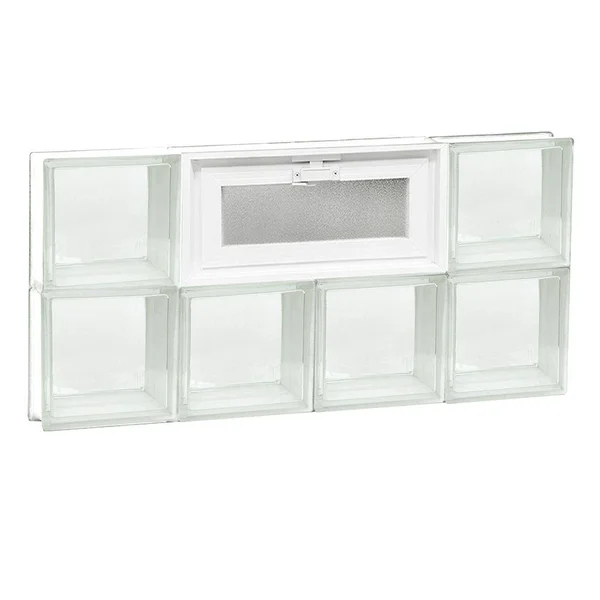 31 in. x 15.5 in. x 3.125 in. Vented Clear Glass Block Window 3216VCL