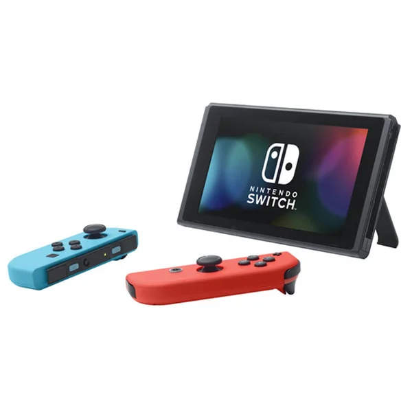 Nintendo Switch with Neon Blue/Red JoyCons Bundle Includes Extra Warranty - Black