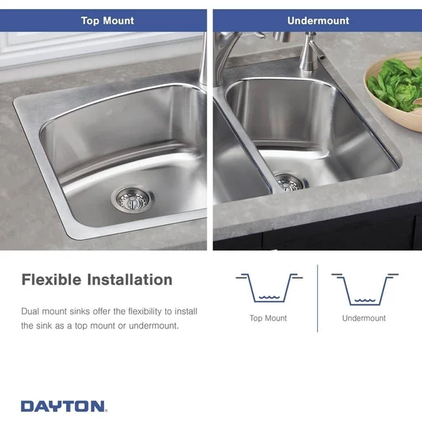 Elkay DSESR127222 Dayton Stainless Steel 27x22 x 22x22 x 8