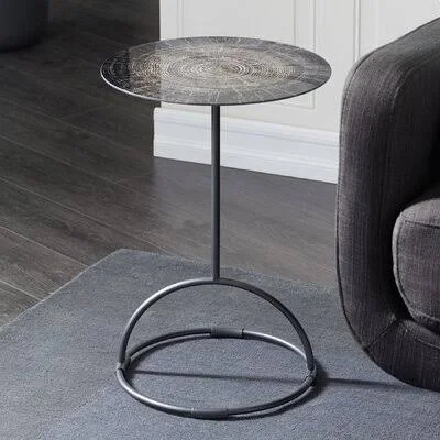 Kittridge Glass Top Pedestal End Table Orren Ellis