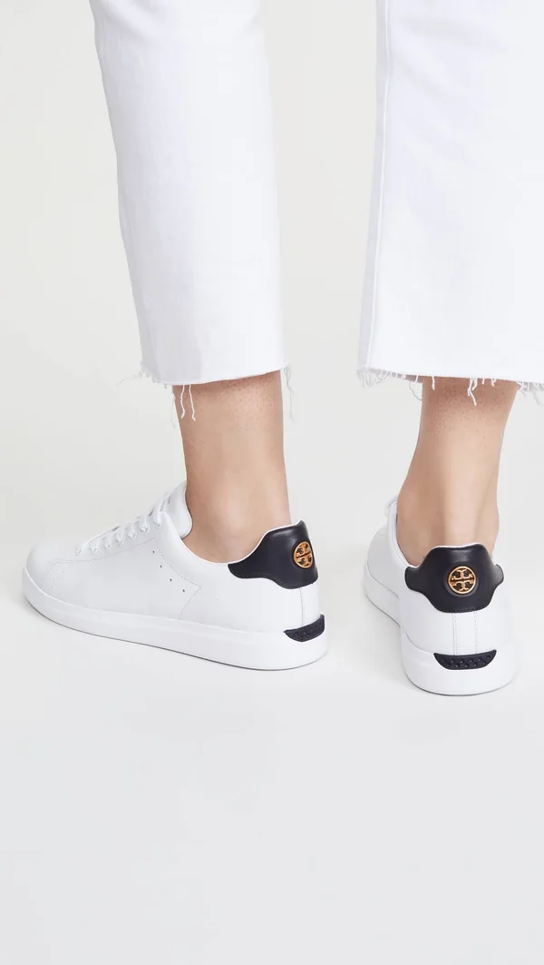 Tory Burch Howell Court Sneakers Titanium White/Tory Navy 6.5