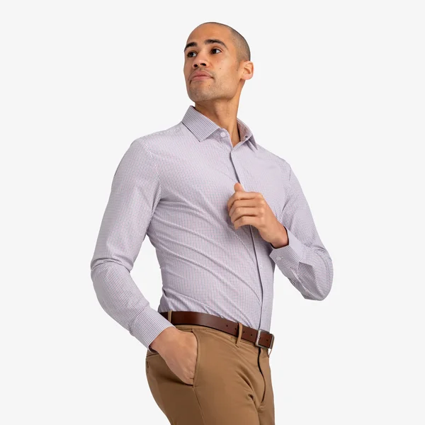 Mizzen + Main Finch Woven Dress Shirt - Blue - XL- Trim