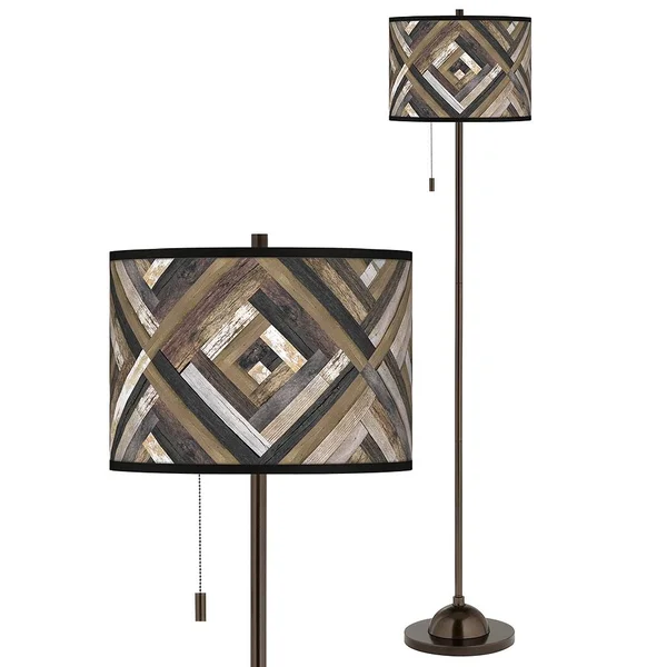 Woodwork Diamonds Giclee Glow Bronze Club Floor Lamp - Style #68X36