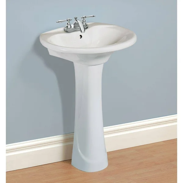 Glacier Bay Shelburne 20 in. Pedestal Sink Basin in White